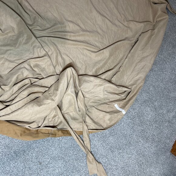 Soft Suede one piece couch slipcover with ties and cinched elastic - Picture 4 of 7